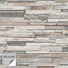 With the small space of a powder room and working behind toilet & sink, just fearful the peel & stick won't be forgiving like the. Peel And Stick Wallpaper Wood Stripe 286689 Materials Imitation Vinyl Brown Grey