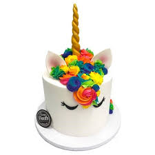 Pipe frosting around ice cream cone for horn and attach. Unicorn Spirit Animal Birthday Cake Freed S Bakery