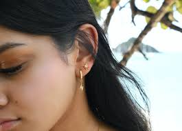 Celestial Gold Studs Earrings: North Star, Opal Crescent Moon, Sun,  Sunburst, Starburst, Cubic Zirconia, Multiple Piercing, Tiny Studs