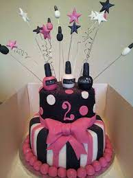 Nail Polish Pink Black And White Cake My Dream Cake Pink Birthday Cakes Nail Polish Cake