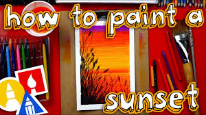 Beautiful sunset painting for kids. How To Use Watercolor Pencils To Paint A Beautiful Sunset