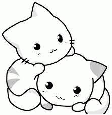 You can find here 4 free printable coloring pages of kawaii cats. Cat Coloring Pictures Cute Cute Anime Cat Kitten Drawing Anime Kitten