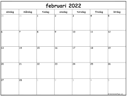 Kalendrarna är tomma och utskrivbara med förinställt utskriftsområde. Februari 2022 Kalender Svenska Kalender Februari