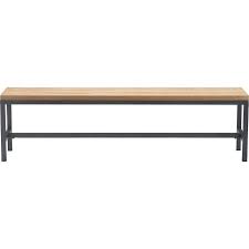 Grey/brown solid wood dining bench. Dobson Wood And Metal Dining Bench Natural Black Finch Target