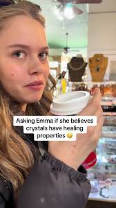 Asking Emma if she believes crystals have healing properties lol. Her  answer was quick and precise 🤣#healingcrystals