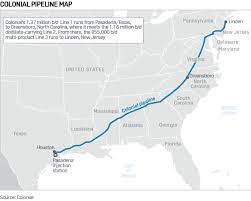 Colonial pipeline — le colonial pipeline est un oléoduc long de 8 900 km transportant des hydrocarbures depuis houston au texas jusqu au port de new york aux états unis. S7kyhhra4ttgqm