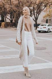 للمحجبات نصائح لتنسيق ملابس الخريف بأناقة fashion hijab fashion white jeans