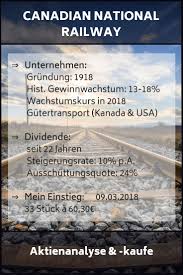Canadian National Railway Ist Ein Top Dividendenzahler Der Sich Auf Den Gutertransport Via Zug Quer Durch Kanada Und Die Usa Spezi Aktien Aktien Tipps Finanzen
