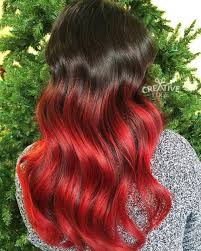 Fire red and black ombre hair. 40 Vivid Ideas For Black Ombre Hair
