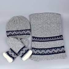 2018 New Autumn Winter Scarf Hat Glove Sets Wool Men S Hats Scarves Gloves Three Piece Warm High Quality Men Kn Hats For Men Mens Winter Fashion Men S Knit
