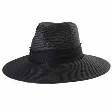 Stylish Black Wide Band Embellished Sun Resistant Straw Hat For Women Fancy Hats Hats For Women Hat Stores