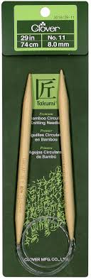 These clover 9 circular knitting needles are ideal for sock knitting and any other small circumference knitting projects. Takumi Bamboo Circular Knitting Needles 29 Size 11 8mm 051221253126