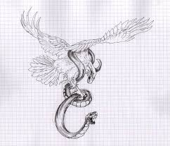 A stunning design is a memorial tattoo, the golden eagle is depicted with two red hearts with inscriptions. Interest Tattoo Ideas And Design In 2017 Mexican Eagle Vs Snake Tattoo Design If You Want To Make A Tattoo L Mexican Eagle Snake Tattoo Snake Tattoo Design