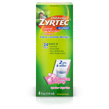 Zyrtec 24 Hour Childrens Allergy Syrup Bubble Gum 4 Fl Oz Walmart Com