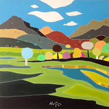 Landscape with river Painting by Alejos Lorenzo