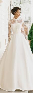 Gorgeous Satin High Collar Neckline A Line Wedding Dresses With Detachable Jacket Simpleelegant Svadebnye Platya Skromnye Svadebnye Platya Svadebnye Kollekcii