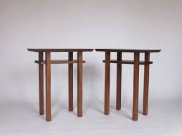 A Pair Of Walnut End Tables Narrow Wooden Tables Handmade In Virginia Solid Walnut Furniture Small Living Room Furniture Wood End Tables Furniture