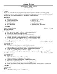 Site offers a comprehensive collection of free resume samples and templates. Professional Machine Operator Resume Examples Production Livecareer