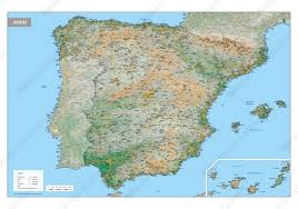 Online kaart van spanje google maps. Spanje Kaart Natuurkundig 1569 Kaarten En Atlassen Nl