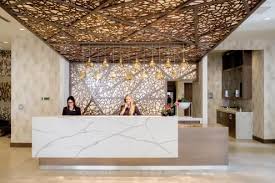 Ac Hotel Cincinnati At The Banks Front Desk Interiordesign Luxury Architecture Modern Design Receptio With Images Front Desk Design Lobby Design Hotel Room Design