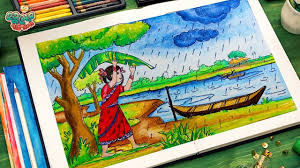 Rainy Season Scenery Drawing For Beginners Village Scenery Drawing Drawing Scenery Art Competition Ideas Oil Pastel Drawings This superb observational drawing exercise is one. rainy season scenery drawing for