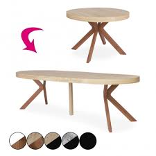 Quelle est la meilleure table ronde en verre extensible de 2020 ? Table Ronde A Rallonges En Bois Extensible A 260cm Sonia Decome Store