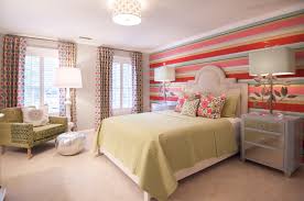 You can improve your space without breaking the bank. Striped Accent Wall Contemporary Girl S Room Lucy And Company