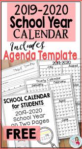 Enjoy This Free Yearly Calendar For July 2019 Through June 2020 Along With A Bonus Habit Tracker Agenda School Calendar School Organization For Teens School