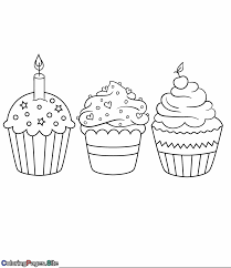 Coloring pages of cupcakes and cookies. Cupcakes Coloring Page