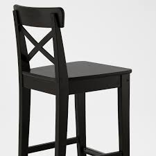Modern square pu leather adjustable bar stools with back,set of 2,counter height swivel stool by leopard (black) 4.4 out of 5 stars. Ingolf Brown Black Bar Stool With Backrest Ikea