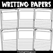 lined writing paper with picture box free by teaching in the tongass