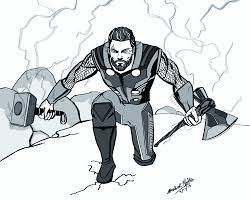 How to draw thor with his stormbreaker from the avengers. Thor Digital Sketch No Reference Made In Procreate On Ipad Pro For Full Timelapse Of The Drawing You Can Visit My Instagram Art Page Mentioned In Comments Thanks Marvelstudios