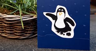 Shutterfly makes last minute projects easy. Make Footprint Penguin Christmas Cards Arts Crafts Xmas My Baba