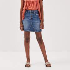 Elle a fait son entrée dans le monde le plus souvent, la jupe crayon en jean descend jusqu'aux genoux ou un peu plus bas ou. Jupe Droite En Jean Denim Used Femme Bonobo