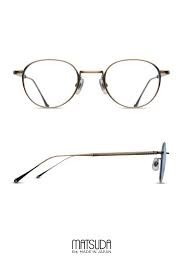 matsuda optical collection m3054 ultra light weight modified round style crafted of beta titanium with contrasting lacqu designer glasses glasses eyewear