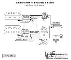 Find pickup wiring diagrams for every combination of pickups you can think of. 2 Humbuckers 3 Way Toggle Switch 2 Volumes 1 Tone