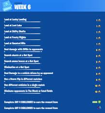 Fortnite's week 6 challenges for season 7 are a bit more intense than those of previous weeks. Fortnite Season 9 Week 6 Leaked Challenges Fortnite Insider