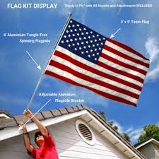 Good question, i fly a flag on a flagpole because it is the flag that was flying over the uss missouri when i retired. American Usa Flag And Flag Pole Kit And Country Flag For Usa American