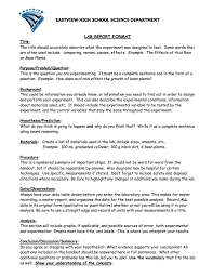 Science Lab Report Example Mara Yasamayolver Inside Lab Intended For Science Experiment Report Template Lab Report Template High School Science Lab Report