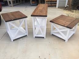 Rustic Farmhouse X End Table In 2020 Farmhouse End Tables Coffee Table Farmhouse Rustic End Tables
