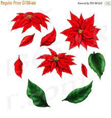 Poinsettia Clip Art Clipart Red Poinsettia Diy Christmas Etsy Christmas Flowers Flower Invitation Christmas Clipart