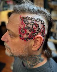 About ten years ago Joe Beatty (@darkhearttattoo) agreed to give me a  tattoo apprenticeship. Today I got to tattoo his head. Life is weird and  awesome and takes you all sorts of