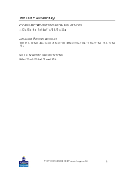 Guard your test and conduct yourself properly. Unit Test 5 Answer Key