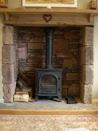 This is the recommended minimum distance from any structure or flammable material and the accepted practice for all fuel types, including outdoor wood burning fireplaces. Reclaimed Stone Fireplace Hearth Wood Stove Stove Fireplace Reclaimed Stone Fireplace