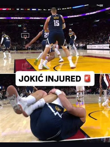 Nikola Jokic suffered a big injury against the Heat. We wish you a speedy recovery ❤️‍🩹 #aikstelesekspertai #nba #jokic #serbia #injury