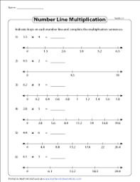 The multiplication worksheets listed below are specially designed for printing and each one can be part of the homework lessons you provide for your child. Decimal Multiplication Using Number Lines Worksheets