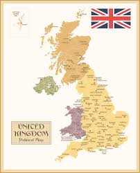 All maps of united kingdom are available as static images. Vintage Map Of United Kingdom By Pop Jop