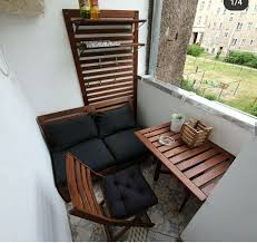 The typical apartment balcony has a concrete floor that is devoid of personality. Ikea Applaro Balcony Small Apartment Inspiration Small Balcony Furniture Ikea Outdoor Furniture