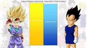 Goku Jr VS Vegeta Jr All Forms Power Levels - Dragon Ball GT ( A Hero's  Legacy ) - YouTube