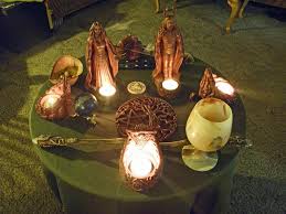Beautiful Wiccan Altars My Altar All Set Up With Seven Pieces And More Of My Accouterments I Wiccan Altar Witches Altar Wiccan Alter
